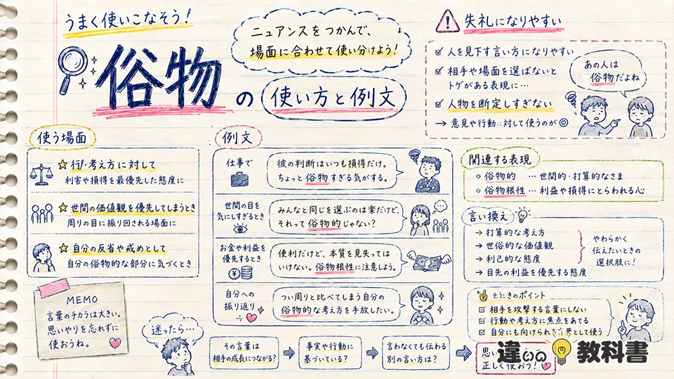 俗物の意味から見る使い方と例文