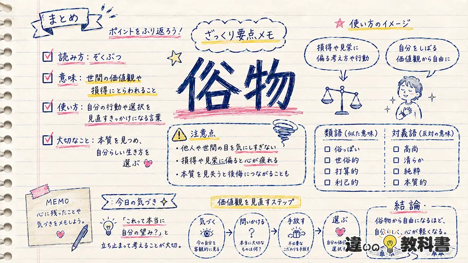 俗物の意味を深く理解するためのまとめ