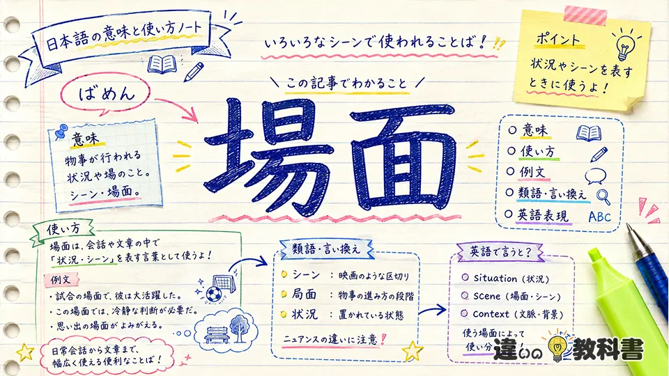 場面（ばめん）の意味や使い方【図解Note】