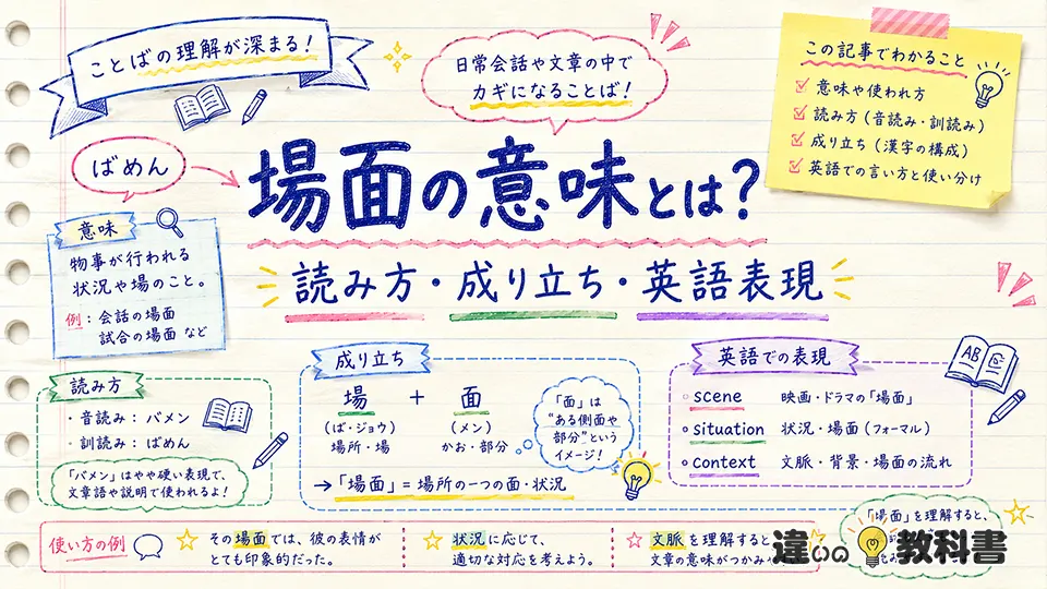 場面の意味とは？読み方・成り立ち・英語表現