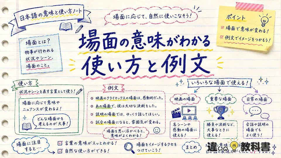 場面の意味がわかる使い方と例文
