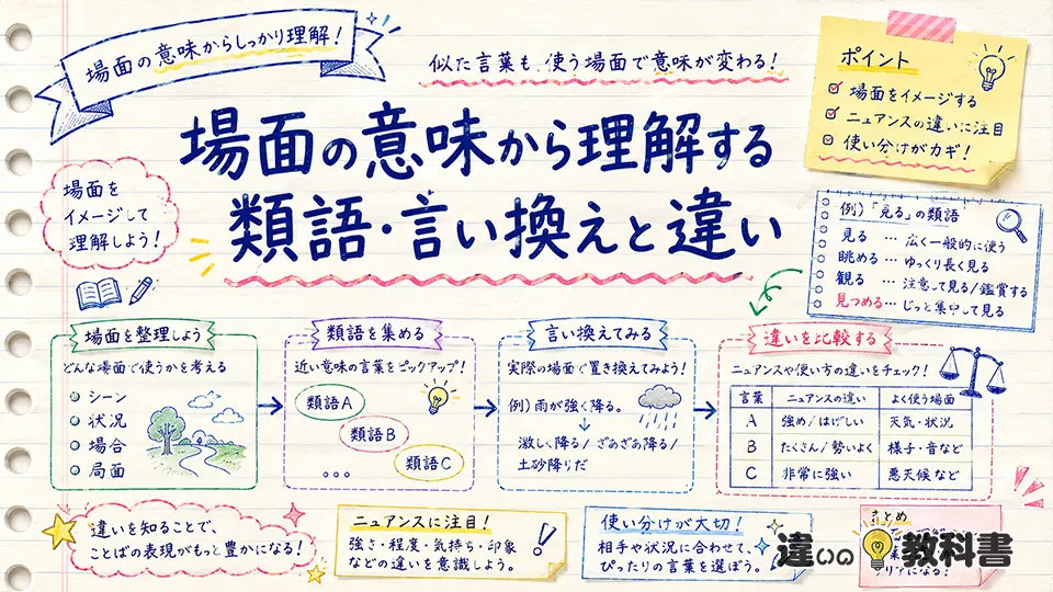 場面の意味から理解する類語・言い換えと違い