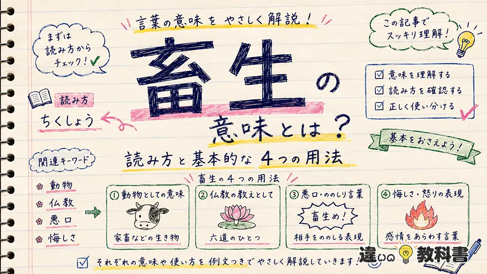 畜生の意味とは？読み方と基本的な4つの用法
