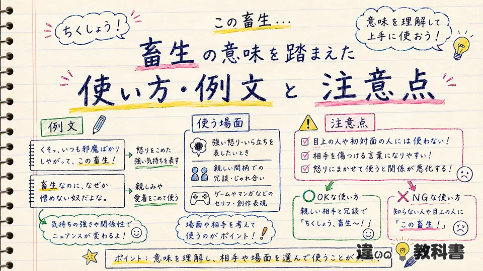 畜生の意味を踏まえた使い方・例文と悪口としての注意点