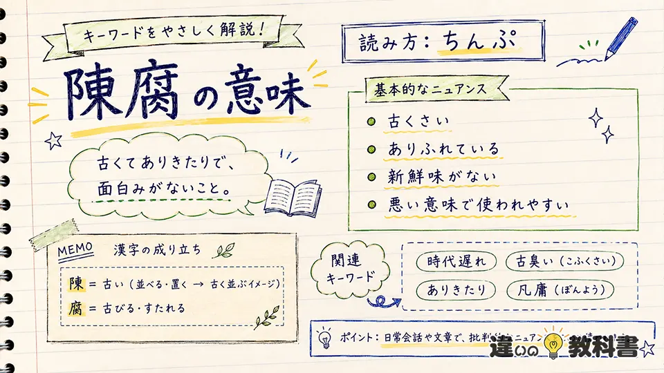 陳腐の意味とは？読み方と基本的なニュアンス