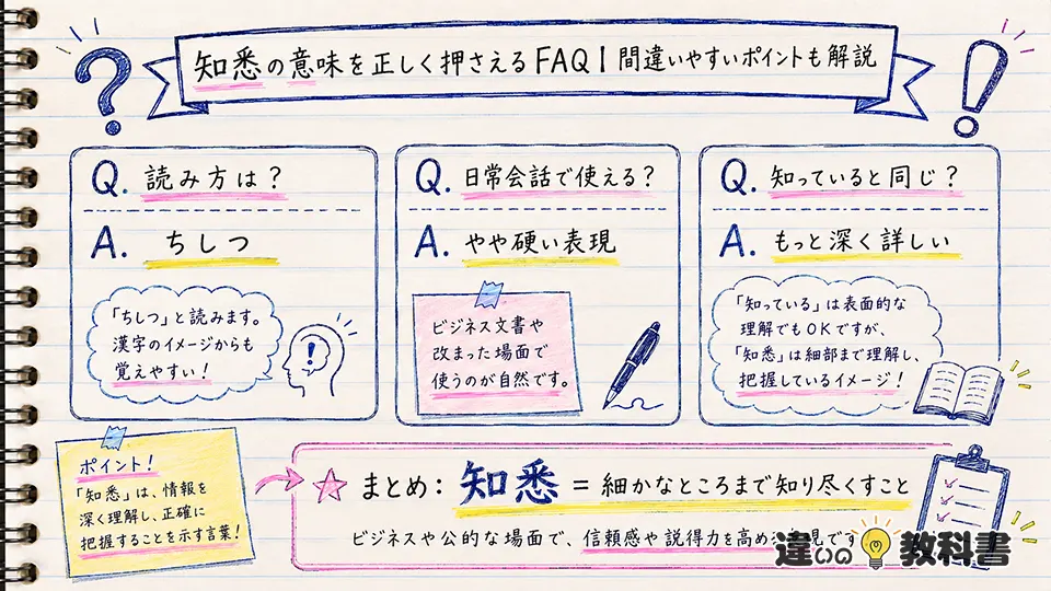知悉の意味を正しく押さえるFAQ｜間違いやすいポイントも解説