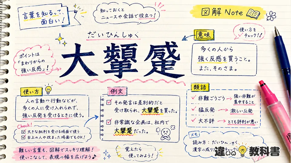 大顰蹙（だいひんしゅく）の意味や使い方【図解Note】