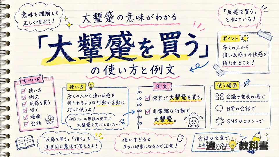 大顰蹙の意味がわかる「大顰蹙を買う」の使い方と例文