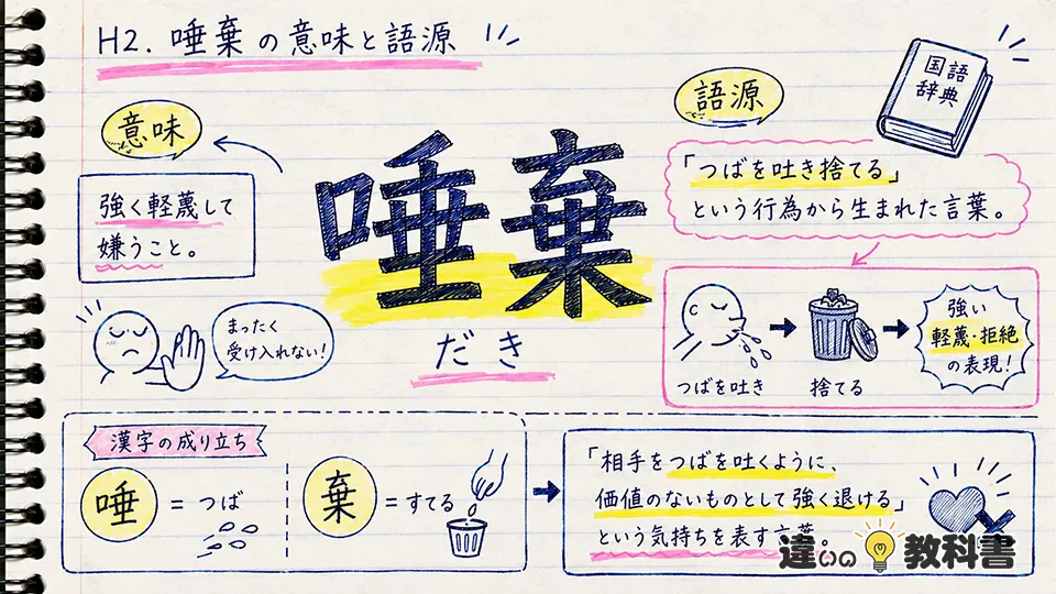 唾棄の意味とは?読み方・言葉の成り立ちをわかりやすく解説