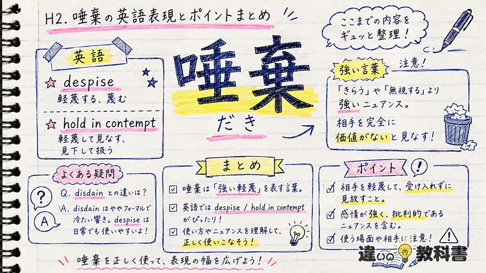 唾棄の意味を英語表現まで整理|よくある疑問とまとめ