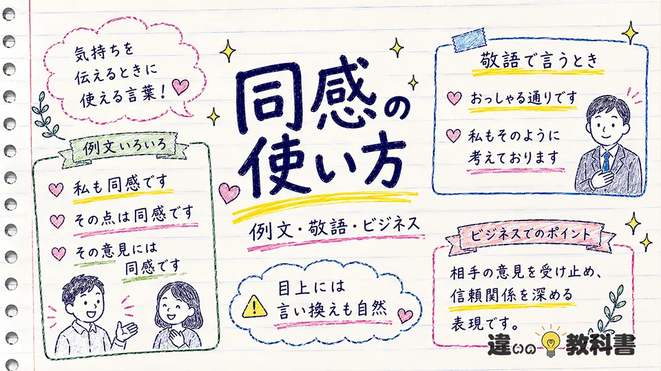 同感の意味が伝わる使い方｜例文・敬語・ビジネスでの表現