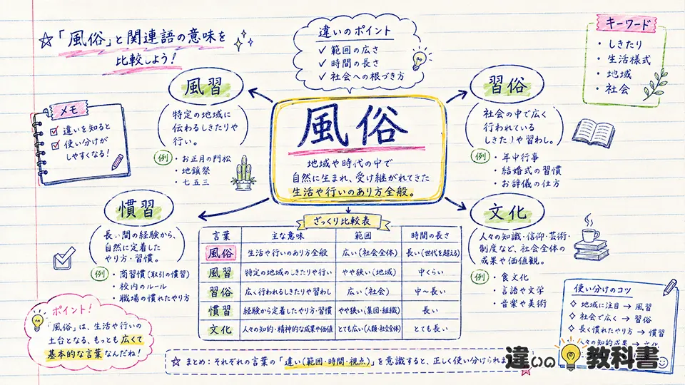 風俗の意味と風習・習俗・慣習・文化の違い
