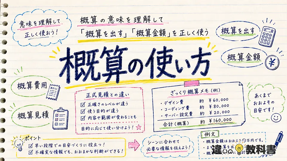 概算の意味を理解して「概算を出す」「概算金額」を正しく使う