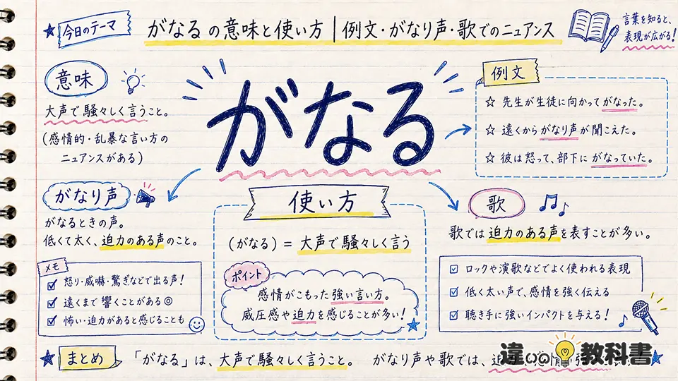 がなるの意味と使い方｜例文・がなり声・歌でのニュアンス