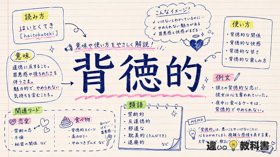 背徳的（はいとくてき）の意味や使い方【図解Note】