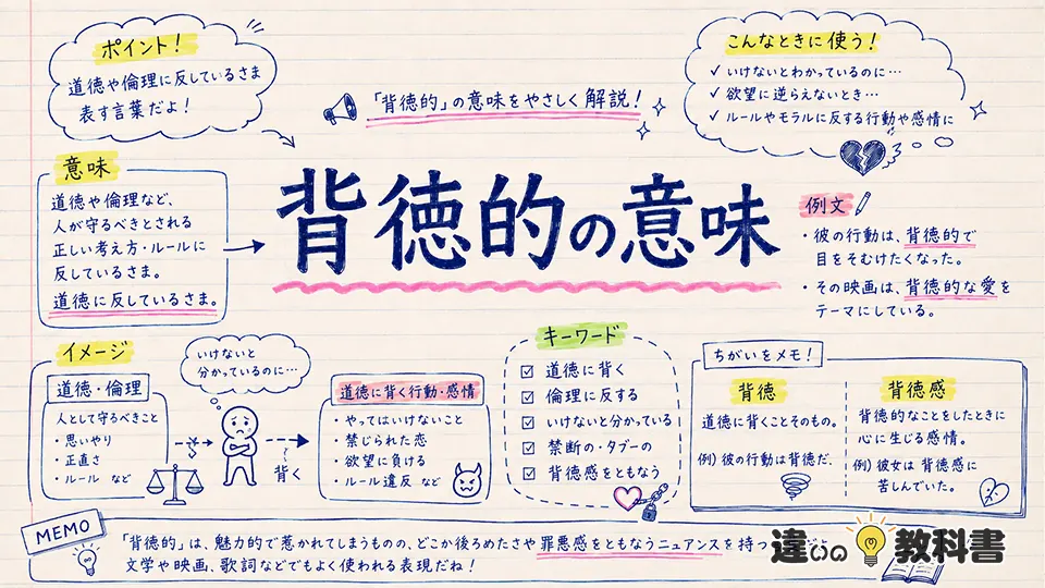 背徳的の意味とは？わかりやすく言うと「道徳に背いているさま」