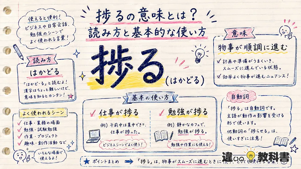 捗るの意味とは?読み方と基本的な使い方