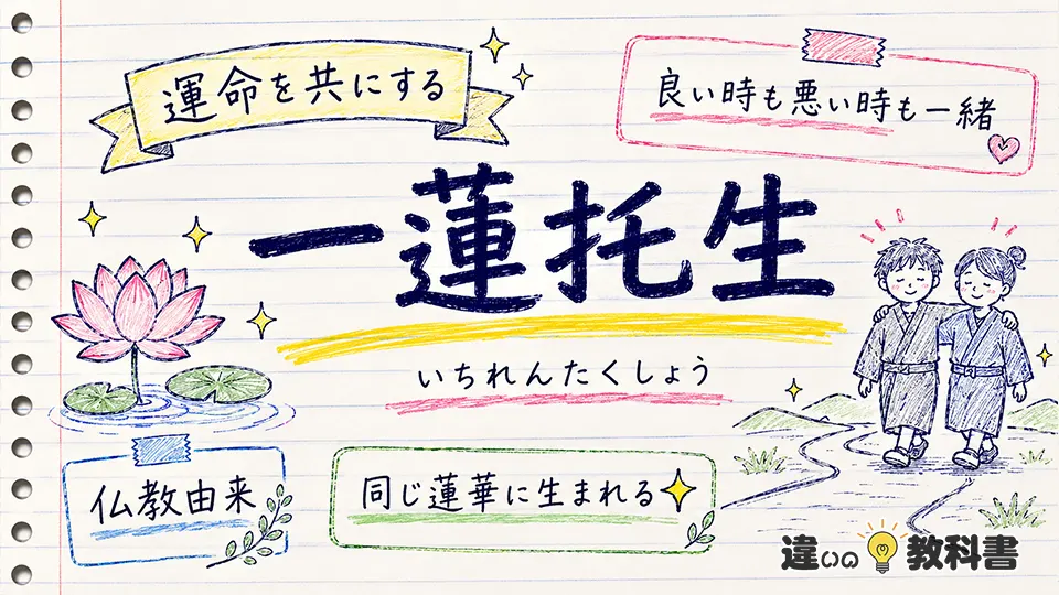 一蓮托生（いちれんたくしょう）の意味や使い方【図解Note】