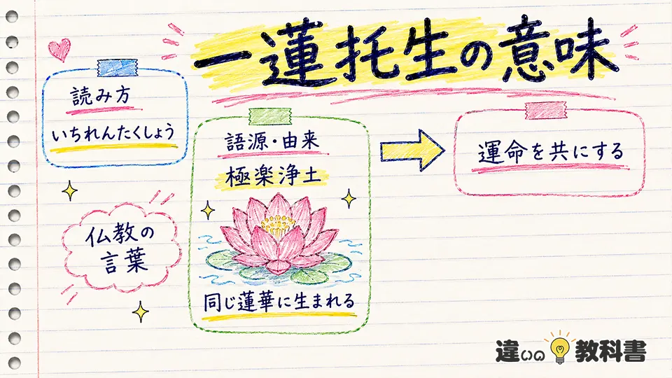 一蓮托生の意味とは？読み方・語源・由来を解説