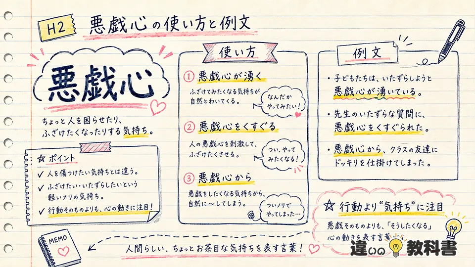 悪戯心の意味がわかる使い方・例文を紹介
