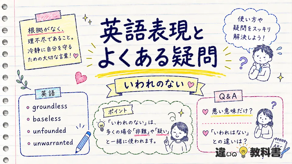 いわれのないの意味を英語表現とよくある疑問で確認