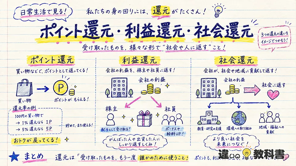 ポイント還元・利益還元・社会還元で使う還元の意味