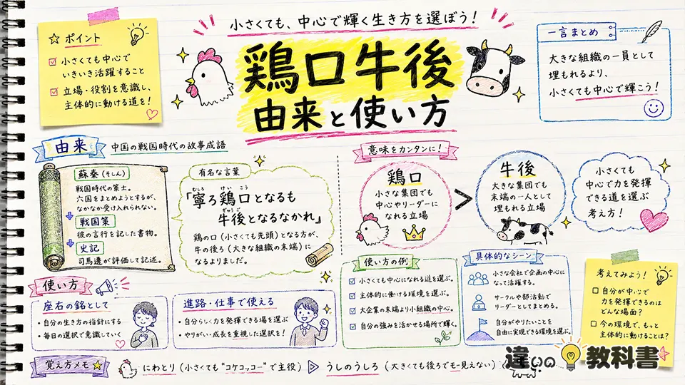 鶏口牛後の意味がわかる由来と使い方