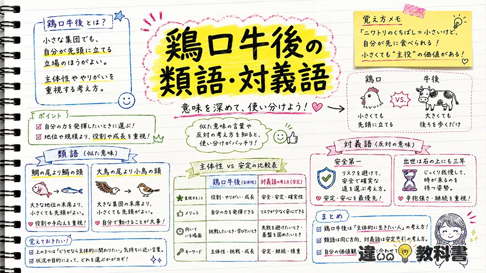 鶏口牛後の意味を深める類語・対義語