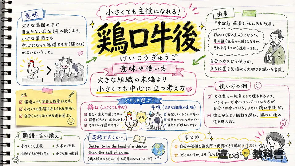 鶏口牛後の意味を英語表現とまとめで確認