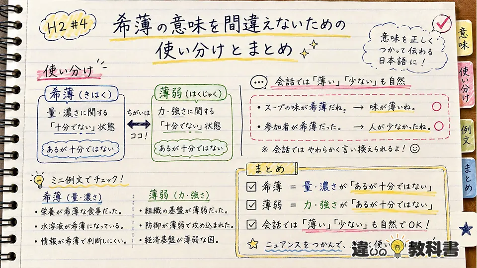 希薄の意味を間違えないための使い分けとまとめ
