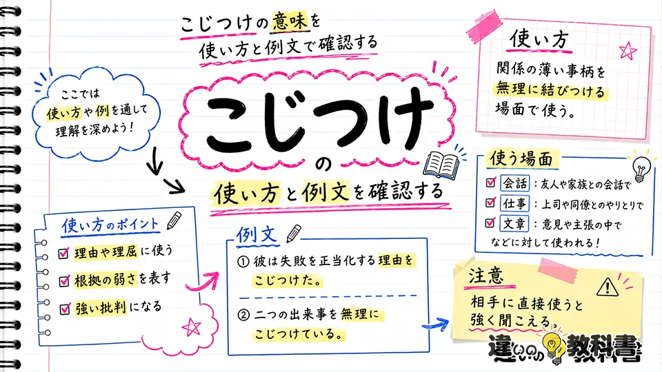 こじつけの意味が伝わる使い方と例文