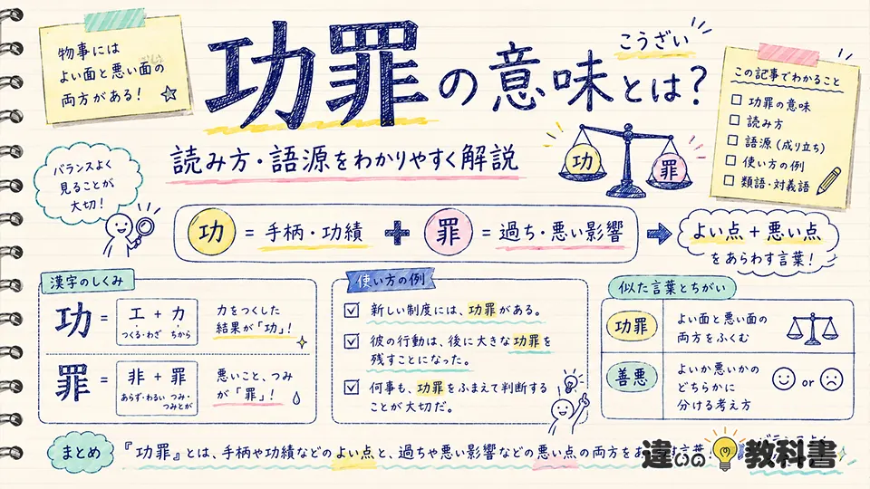功罪の意味とは？読み方・語源をわかりやすく解説