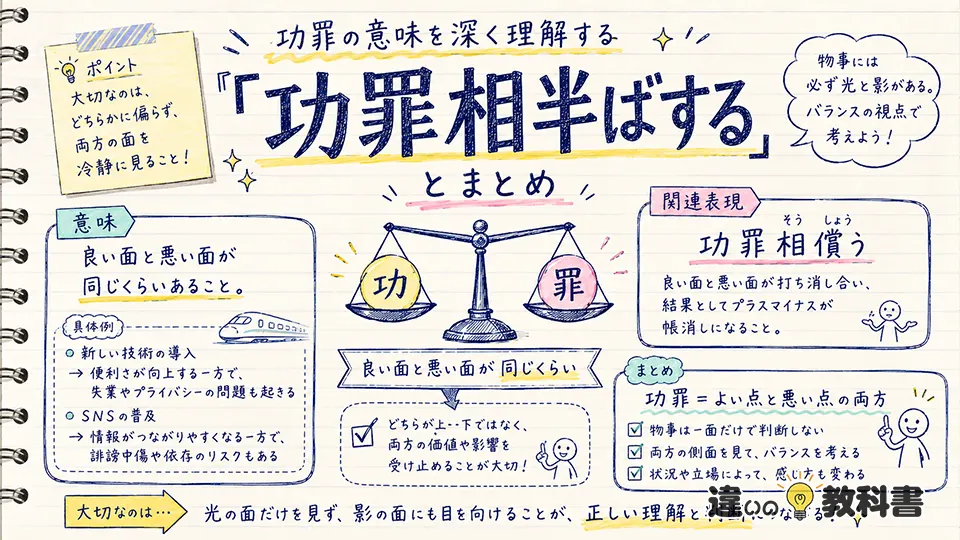 功罪の意味を深く理解する「功罪相半ばする」とまとめ