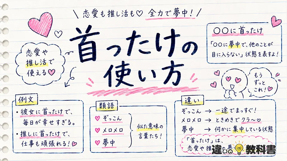 首ったけの意味を踏まえた使い方・例文と類語の違い