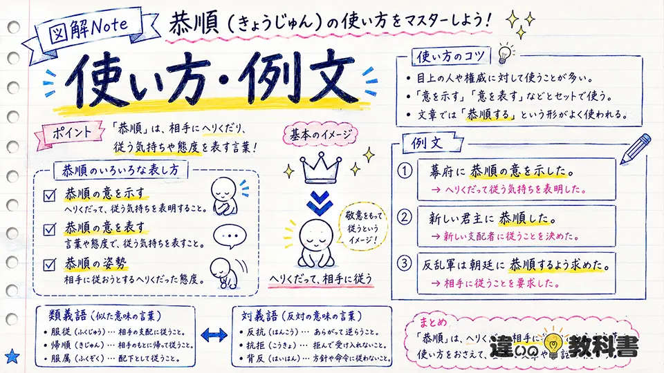 恭順の意味が自然に伝わる使い方と例文