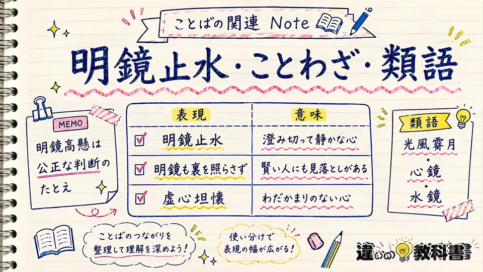 明鏡の意味を深める明鏡止水・ことわざ・類語