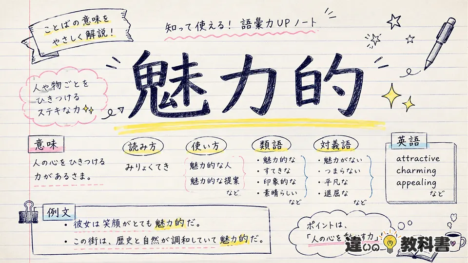 魅力的（みりょくてき）の意味や使い方【図解Note】