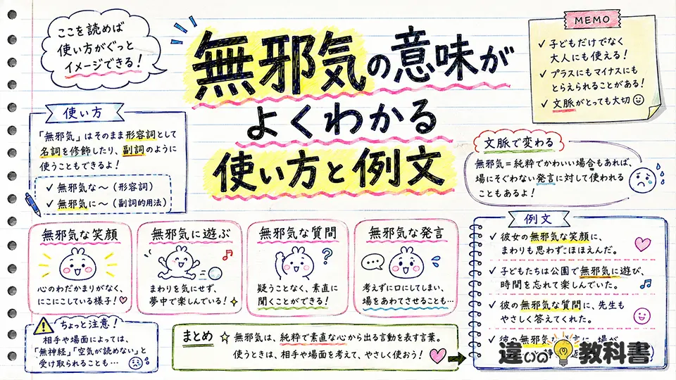 無邪気の意味がよくわかる使い方と例文