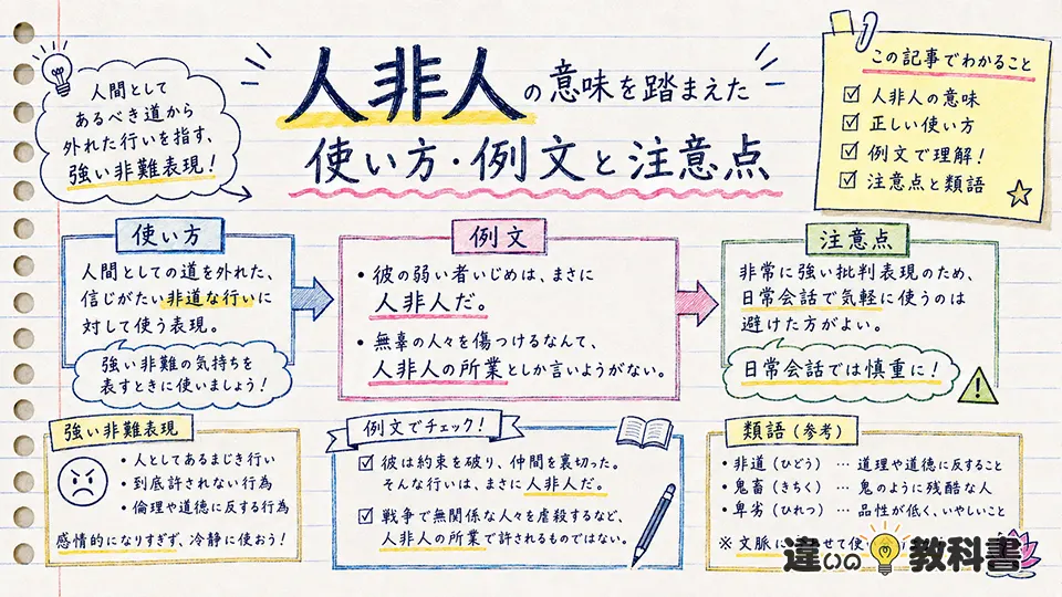 人非人の意味を踏まえた使い方・例文と注意点