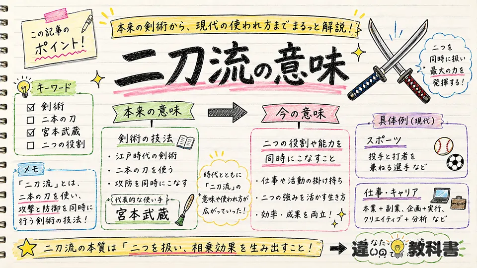 二刀流の意味とは？本来の剣術から現代の使われ方まで