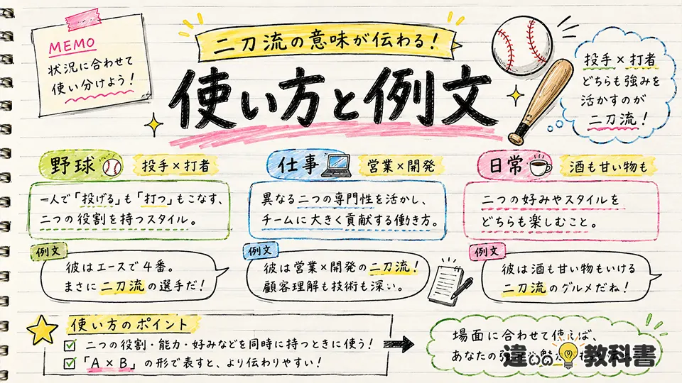 二刀流の意味が伝わる使い方と例文