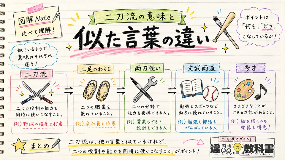 二刀流の意味と似た言葉の違い