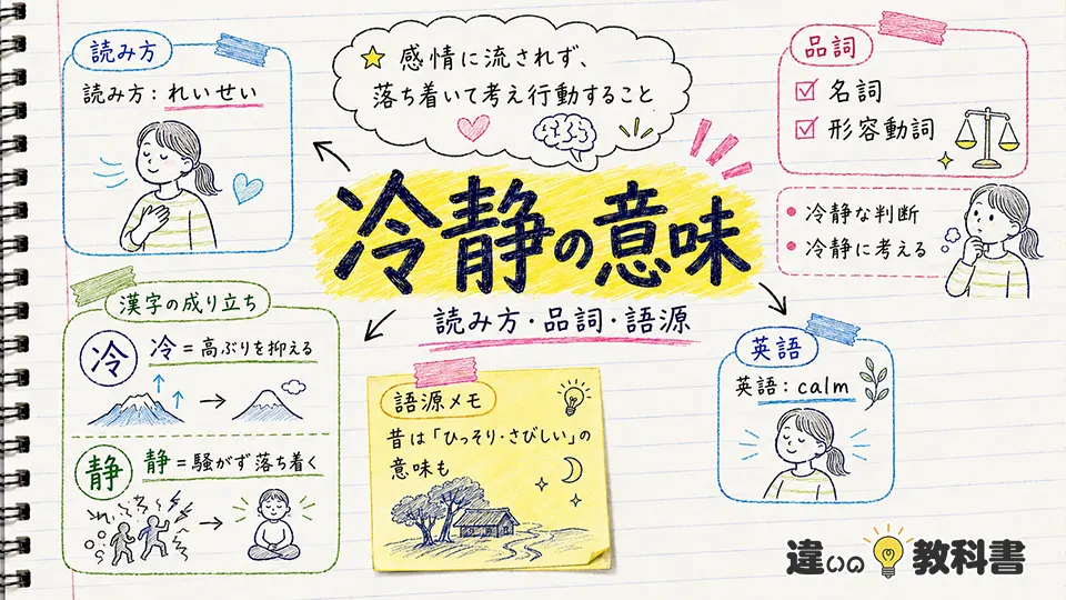 冷静の意味とは？読み方・品詞・語源を解説