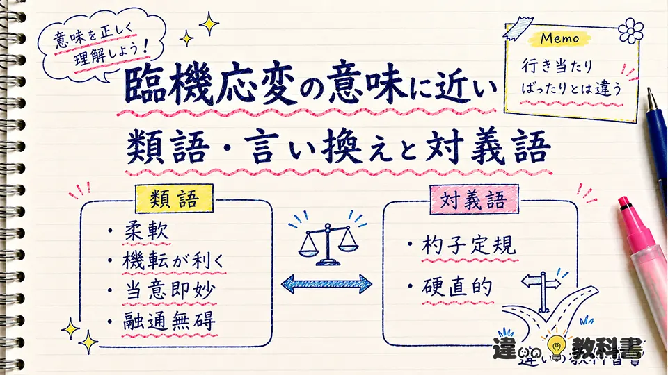 臨機応変の意味に近い類語・言い換えと対義語