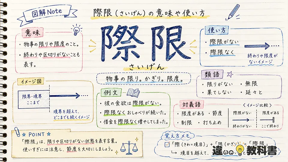 際限（さいげん）の意味や使い方【図解Note】