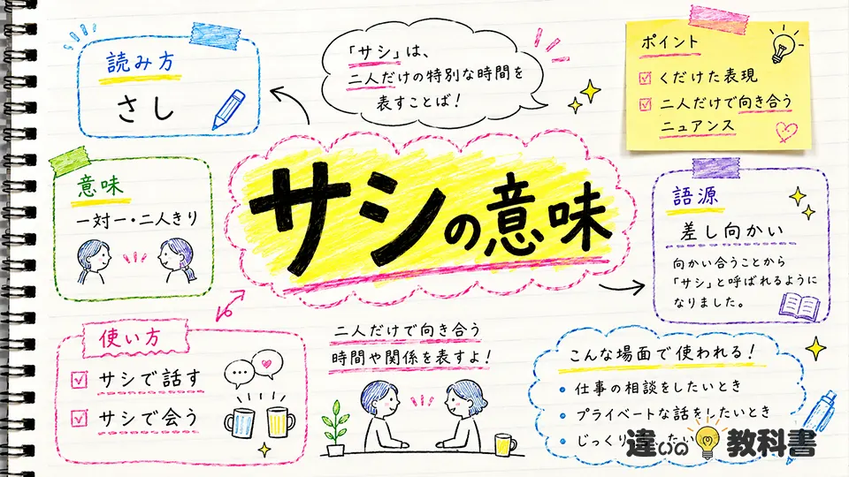 サシの意味とは？「一対一・二人きり」を表す言葉