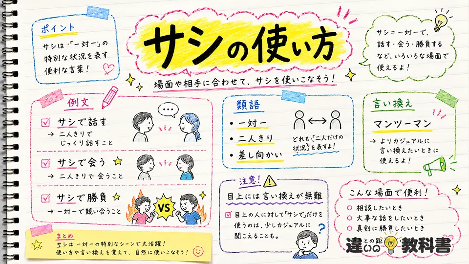 サシの意味と使い方を例文・類語・言い換えで確認
