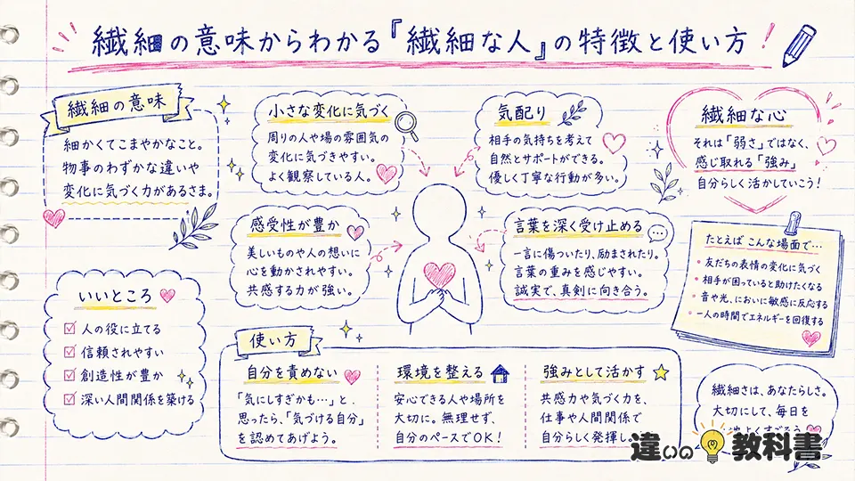 繊細の意味からわかる「繊細な人」の特徴と使い方
