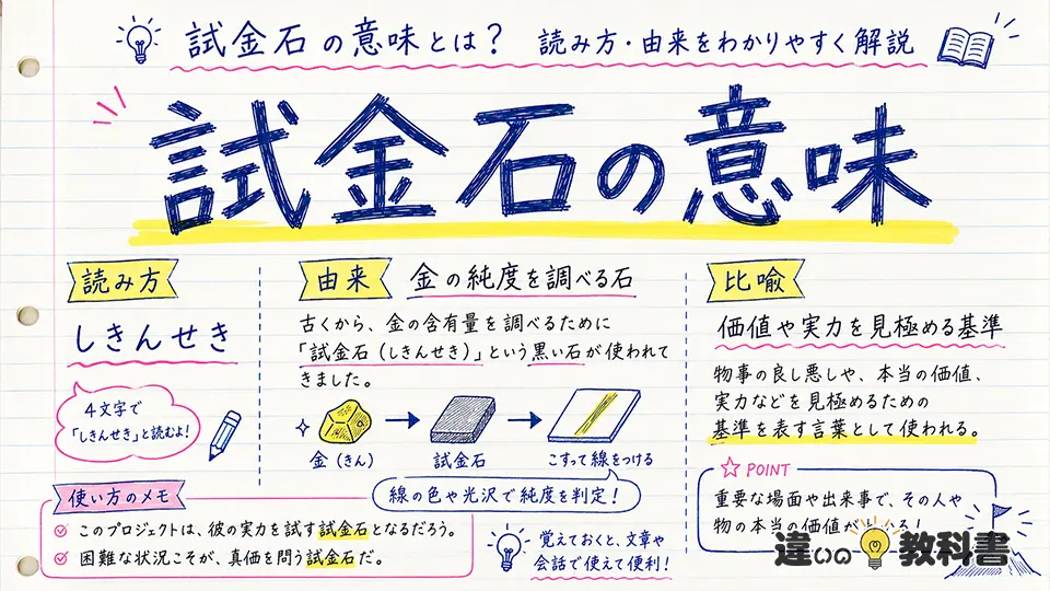 試金石の意味とは？読み方・由来をわかりやすく解説