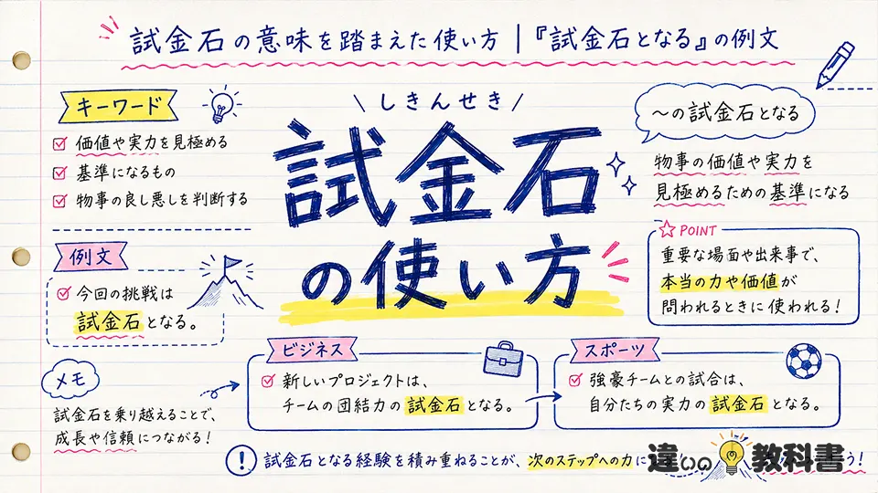 試金石の意味を踏まえた使い方｜「試金石となる」の例文